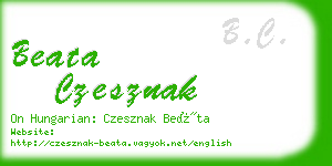 beata czesznak business card